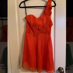 NWT sz small Bebe orange mini dress